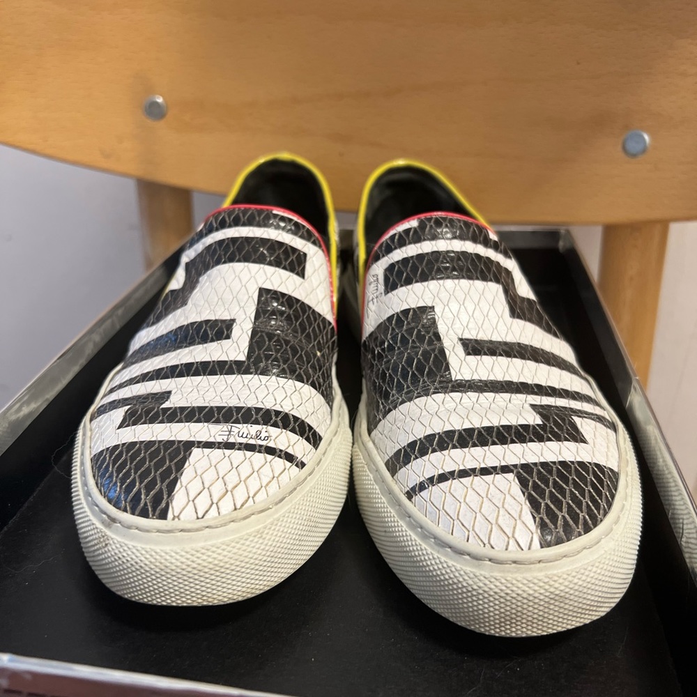 Emilio Pucci Leather Slip On Sneakers